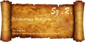 Szobonya Rufina névjegykártya